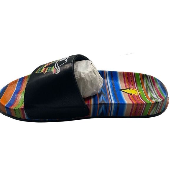 NIB Very Volotile Women’s Black w/Serape Design Slides “V Logo” - Size 7 - Picture 2 of 10